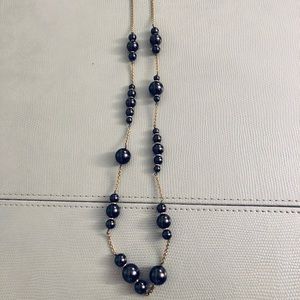 J. Crew Gold/Black Pearl Necklace